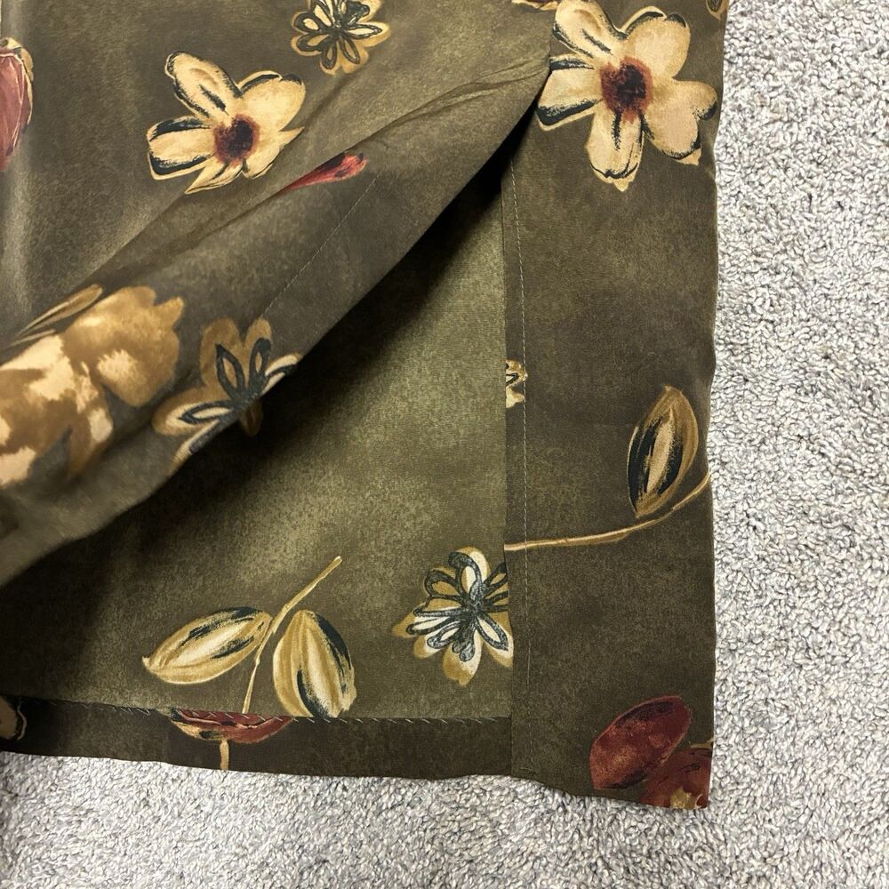 VTG Casual Corner Woman’s Floral Maxi Skirt Size 14/16 Olive Green Cottagecore - Picture 4 of 8
